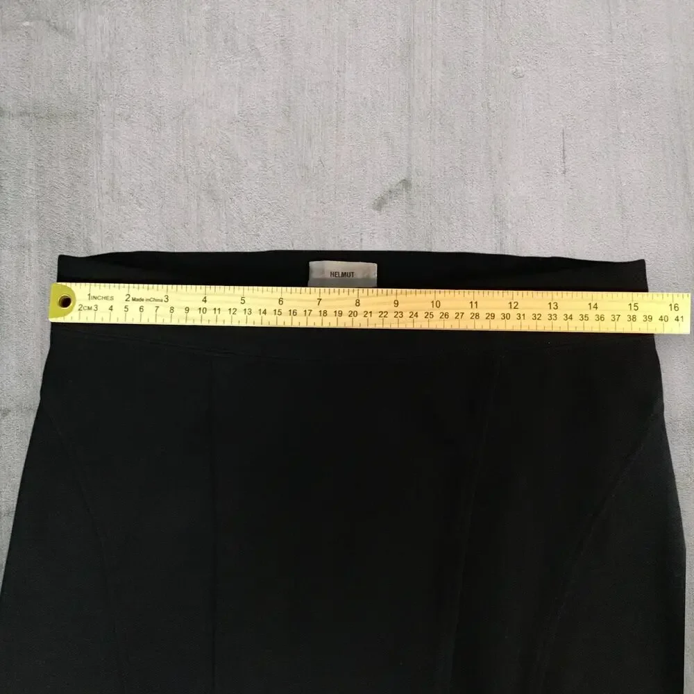 Helmut Black Structured Ponte Mini Skirt L Minimalist Modern Capsule Wardrobe